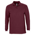 Burgundy - Front - SOLS Unisex Adult Winter II Long-Sleeved Polo Shirt