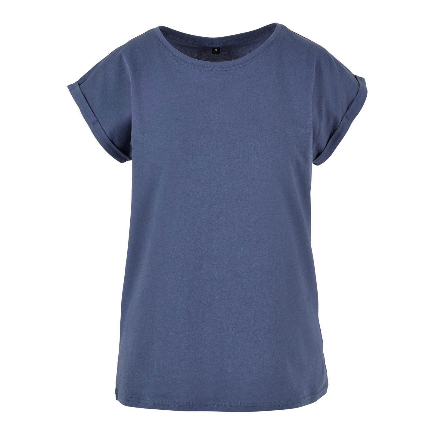 Vintage Blue - Front - Build Your Brand Womens-Ladies Cotton Extended Shoulder T-Shirt
