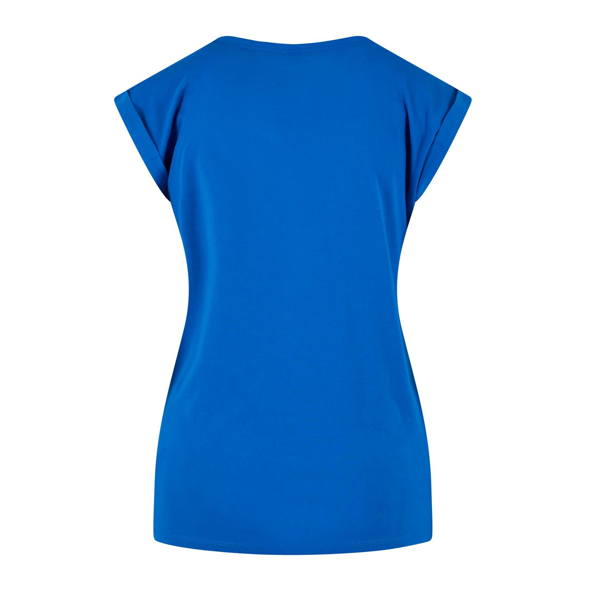 Bright Blue - Back - Build Your Brand Womens-Ladies Cotton Extended Shoulder T-Shirt