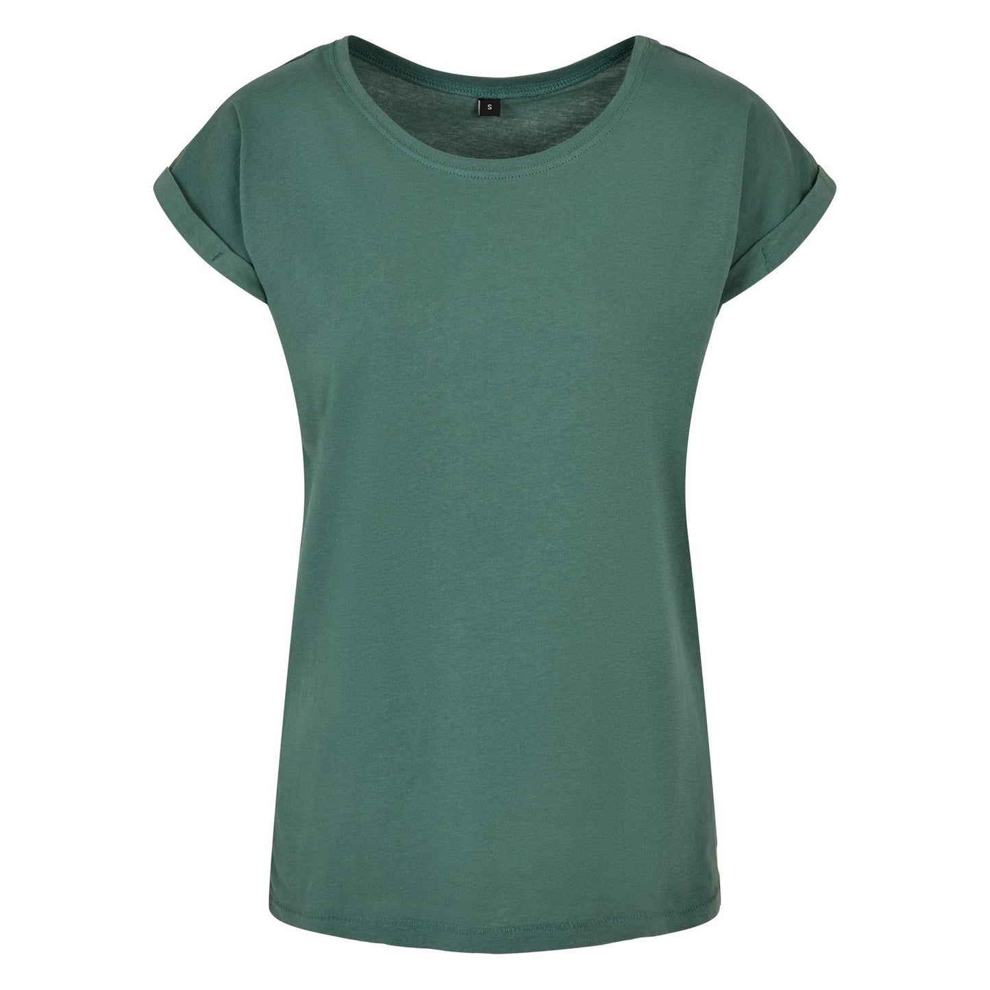 Pale Leaf - Front - Build Your Brand Womens-Ladies Cotton Extended Shoulder T-Shirt