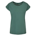 Pale Leaf - Front - Build Your Brand Womens-Ladies Cotton Extended Shoulder T-Shirt