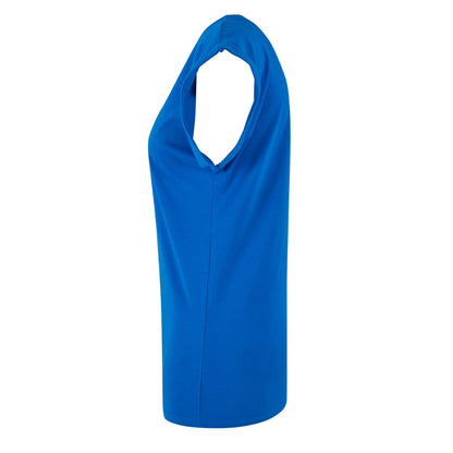 Bright Blue - Lifestyle - Build Your Brand Womens-Ladies Cotton Extended Shoulder T-Shirt
