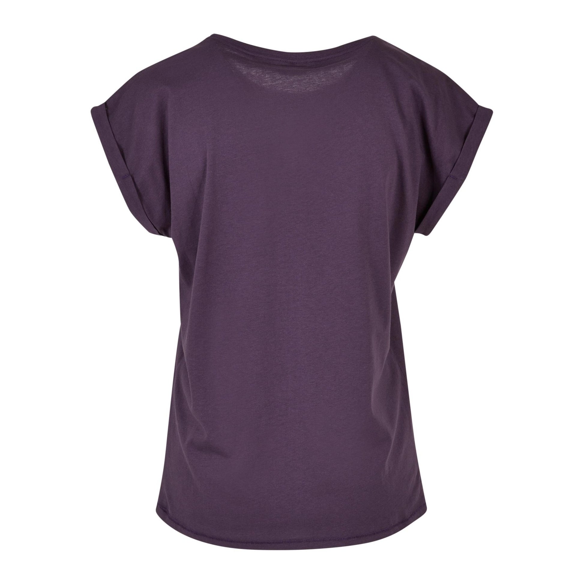 Purple Night - Back - Build Your Brand Womens-Ladies Cotton Extended Shoulder T-Shirt