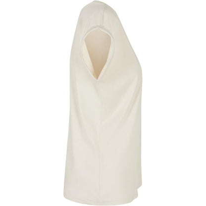 Sand - Side - Build Your Brand Womens-Ladies Cotton Extended Shoulder T-Shirt