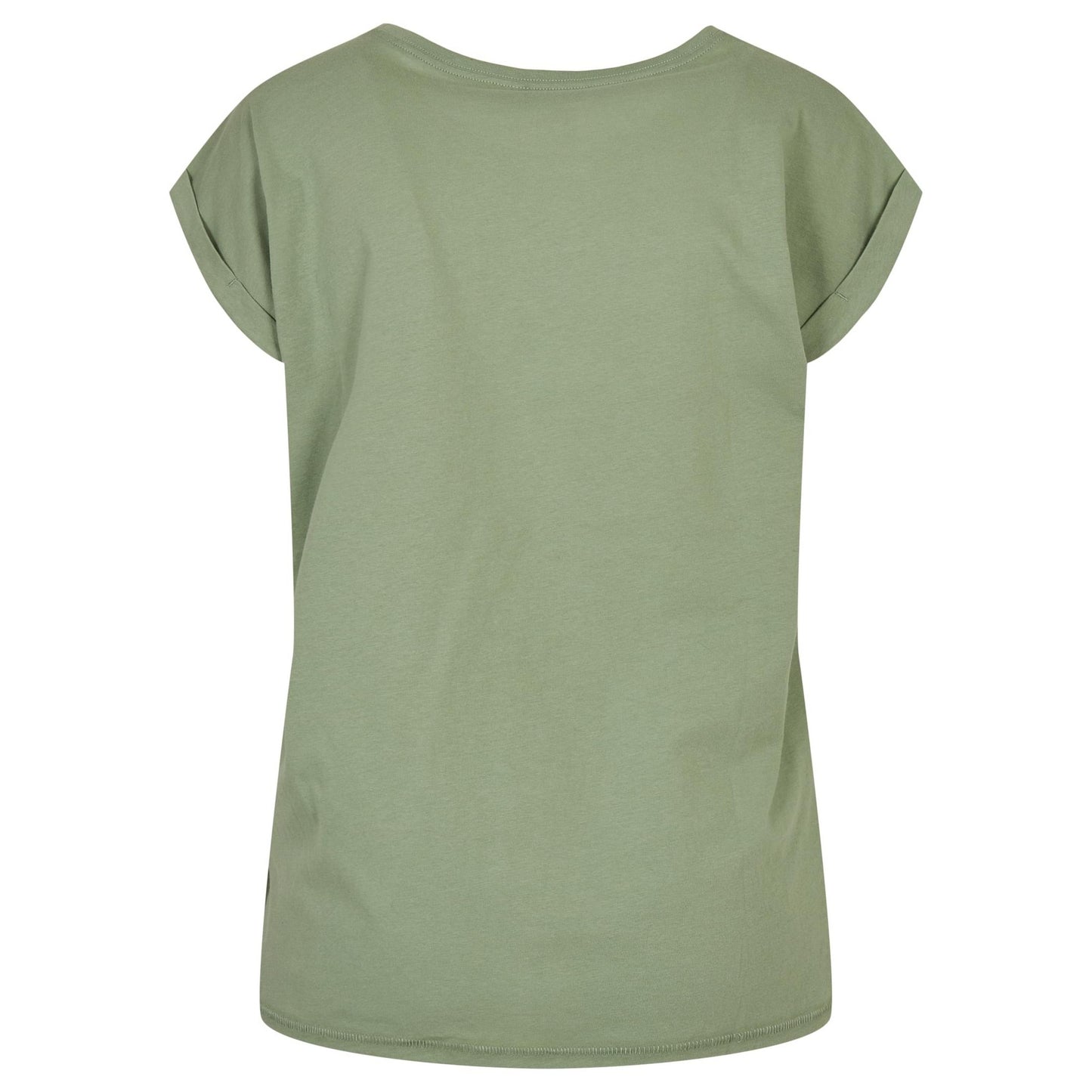 Soft Salvia - Back - Build Your Brand Womens-Ladies Cotton Extended Shoulder T-Shirt