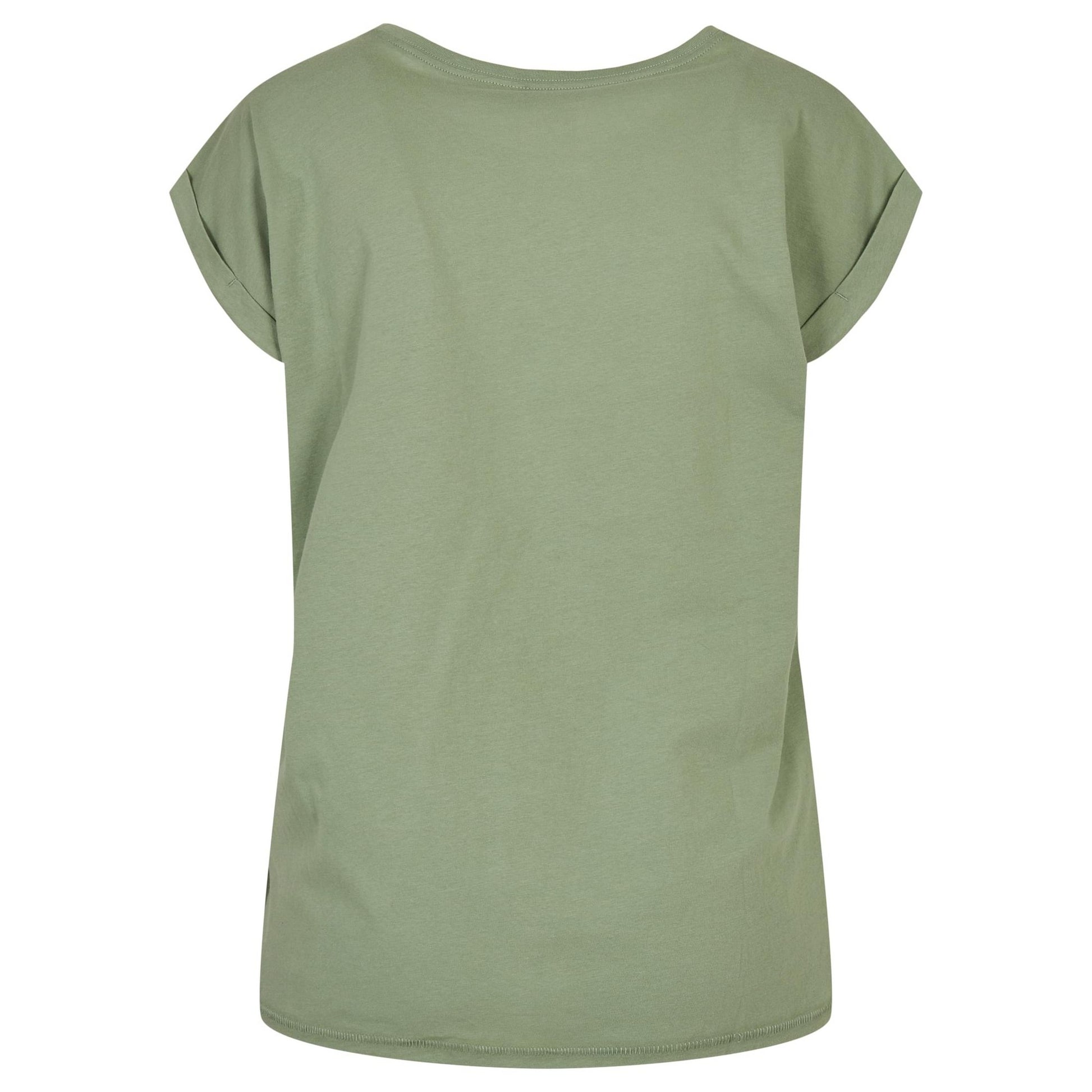 Soft Salvia - Back - Build Your Brand Womens-Ladies Cotton Extended Shoulder T-Shirt