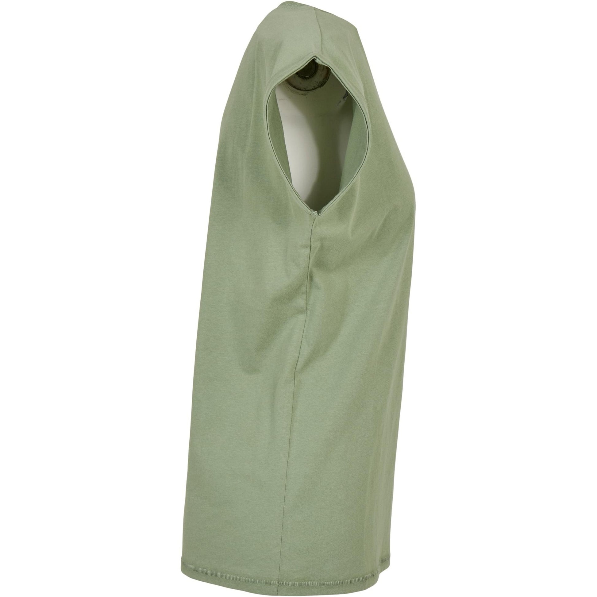 Soft Salvia - Side - Build Your Brand Womens-Ladies Cotton Extended Shoulder T-Shirt