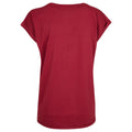 Burgundy - Back - Build Your Brand Womens-Ladies Cotton Extended Shoulder T-Shirt