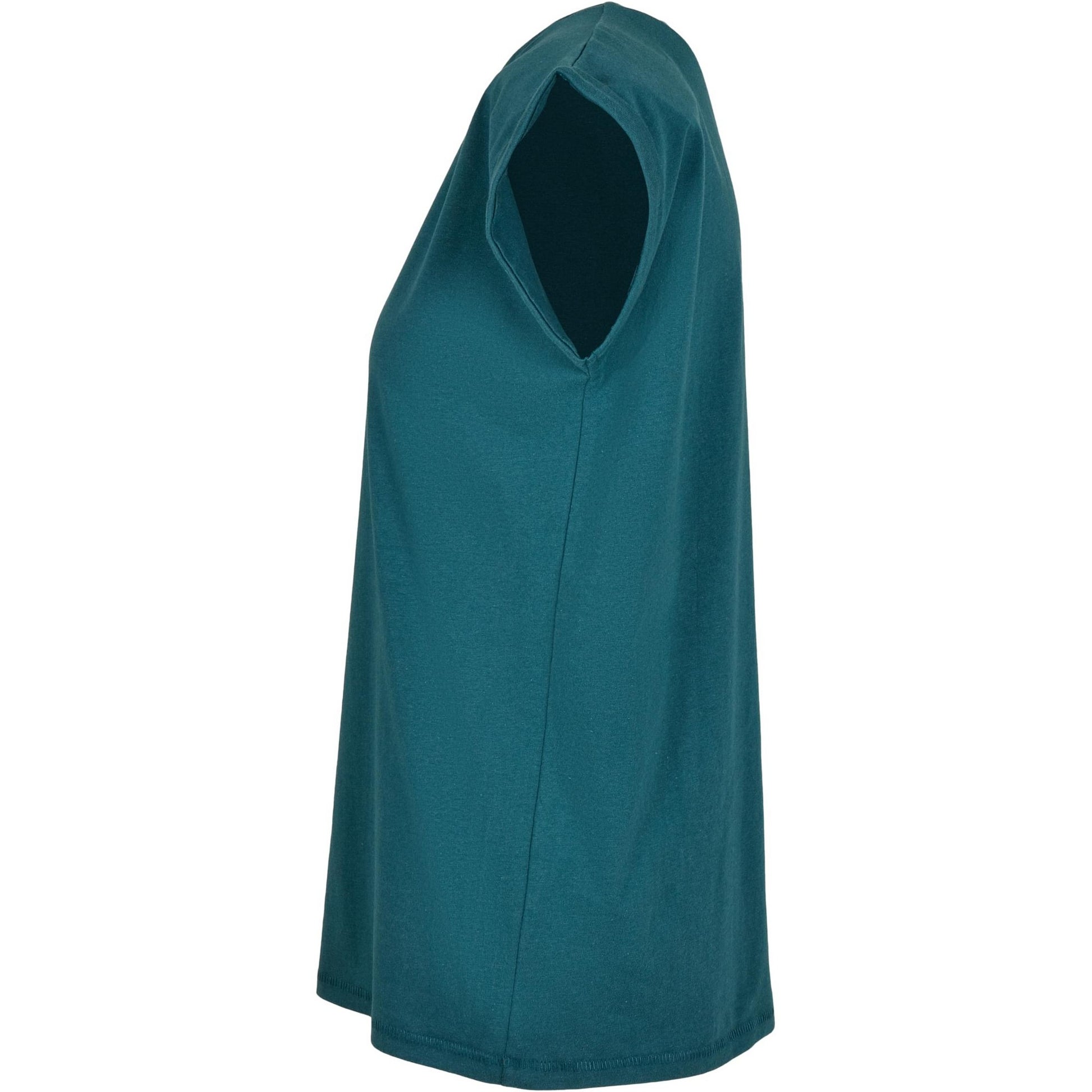 Teal - Lifestyle - Build Your Brand Womens-Ladies Cotton Extended Shoulder T-Shirt