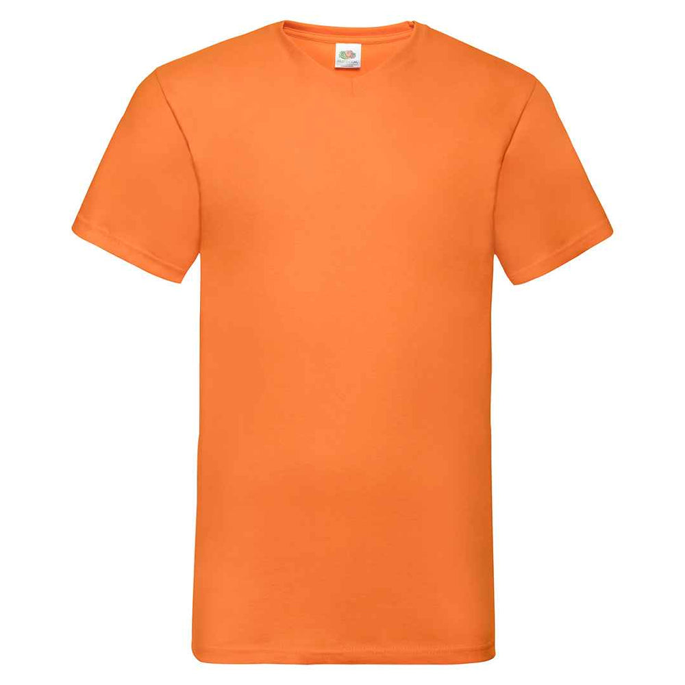 Orange - Front - Fruit of the Loom Unisex Adult Valueweight V Neck T-Shirt