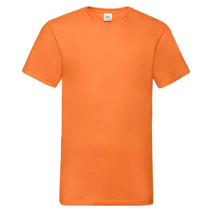 Orange - Front - Fruit of the Loom Unisex Adult Valueweight V Neck T-Shirt
