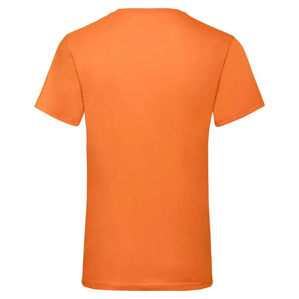 Orange - Back - Fruit of the Loom Unisex Adult Valueweight V Neck T-Shirt