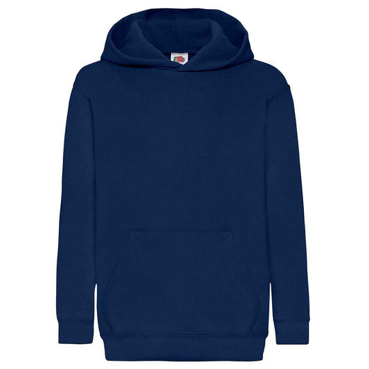 Navy - Front - Fruit of the Loom Childrens-Kids Classic Hoodie