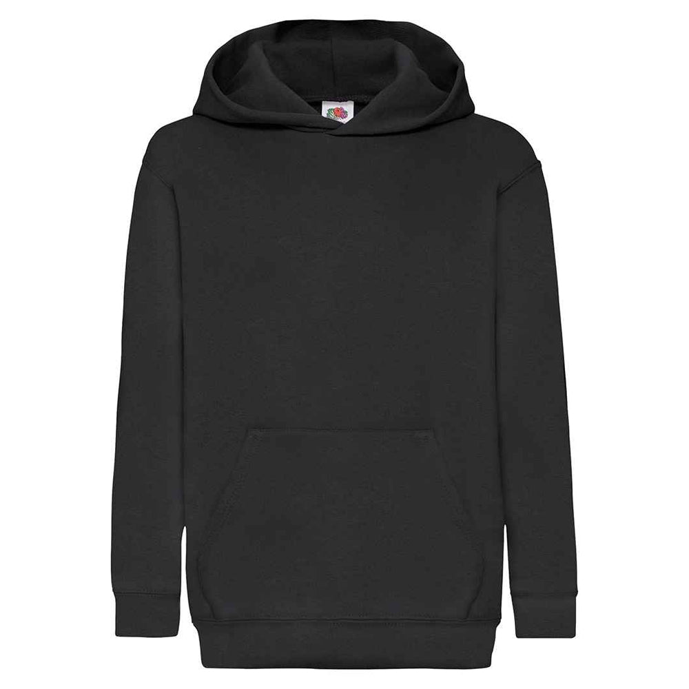 Black - Front - Fruit of the Loom Childrens-Kids Classic Hoodie