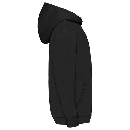 Black - Side - Fruit of the Loom Childrens-Kids Classic Hoodie
