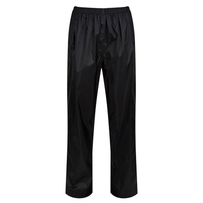Black - Back - Regatta Womens-Ladies Packaway Rain Trousers