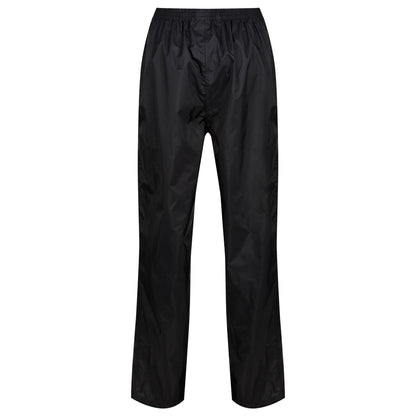 Black - Front - Regatta Womens-Ladies Packaway Rain Trousers