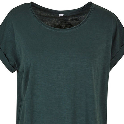 Bottle Green - Back - Build Your Brand Womens-Ladies Slub Long T-Shirt