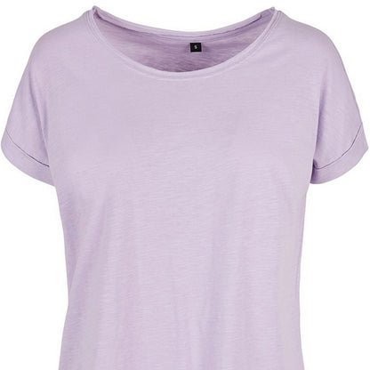 Lilac - Back - Build Your Brand Womens-Ladies Slub Long T-Shirt