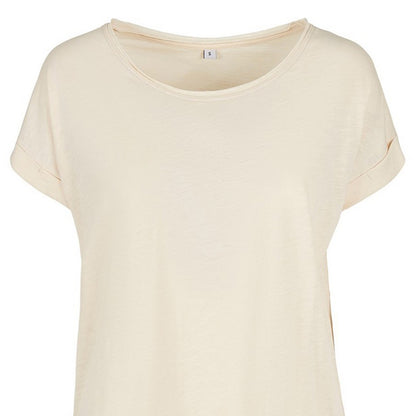 White Sand - Back - Build Your Brand Womens-Ladies Slub Long T-Shirt