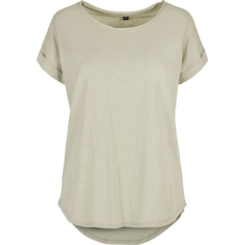 Soft Salvia - Front - Build Your Brand Womens-Ladies Slub Long T-Shirt