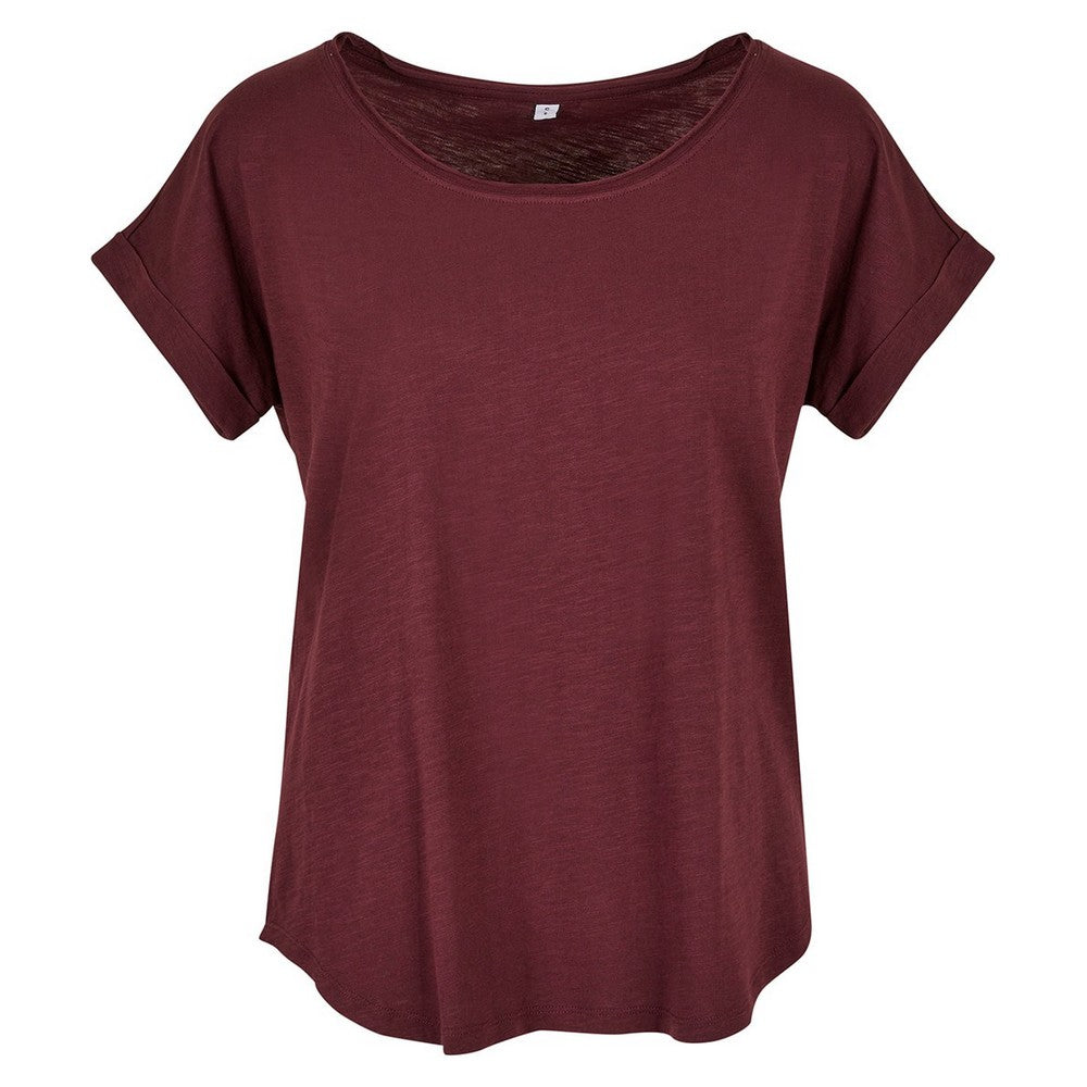 Cherry - Front - Build Your Brand Womens-Ladies Slub Long T-Shirt