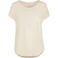 White Sand - Front - Build Your Brand Womens-Ladies Slub Long T-Shirt