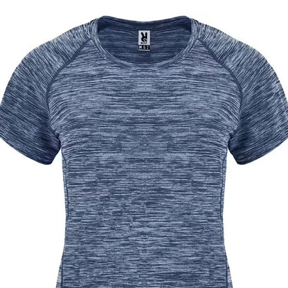 Heather Navy-Blue - Back - Roly Womens-Ladies Austin T-Shirt