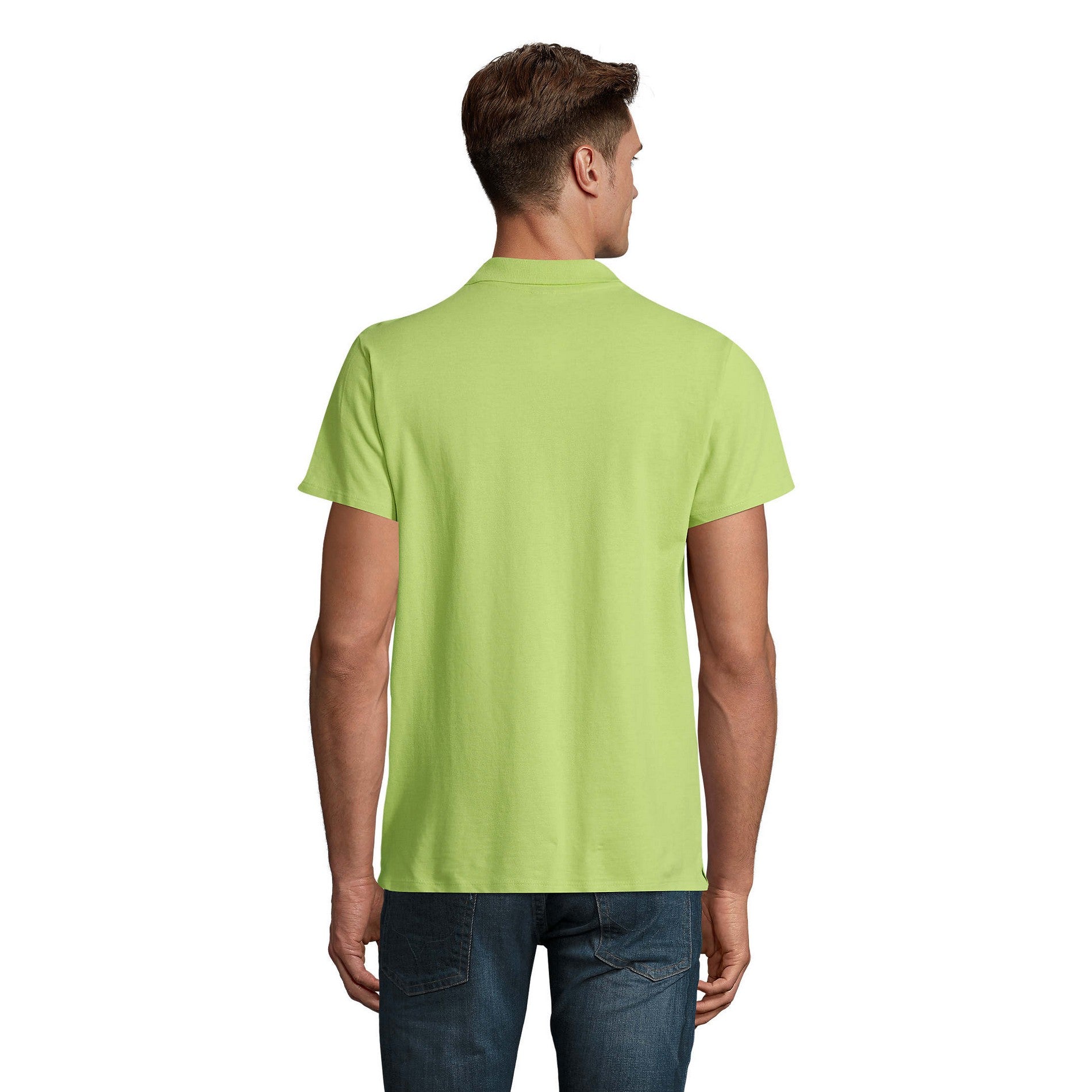 Apple Green - Back - SOLS Mens Spring II Polo Shirt