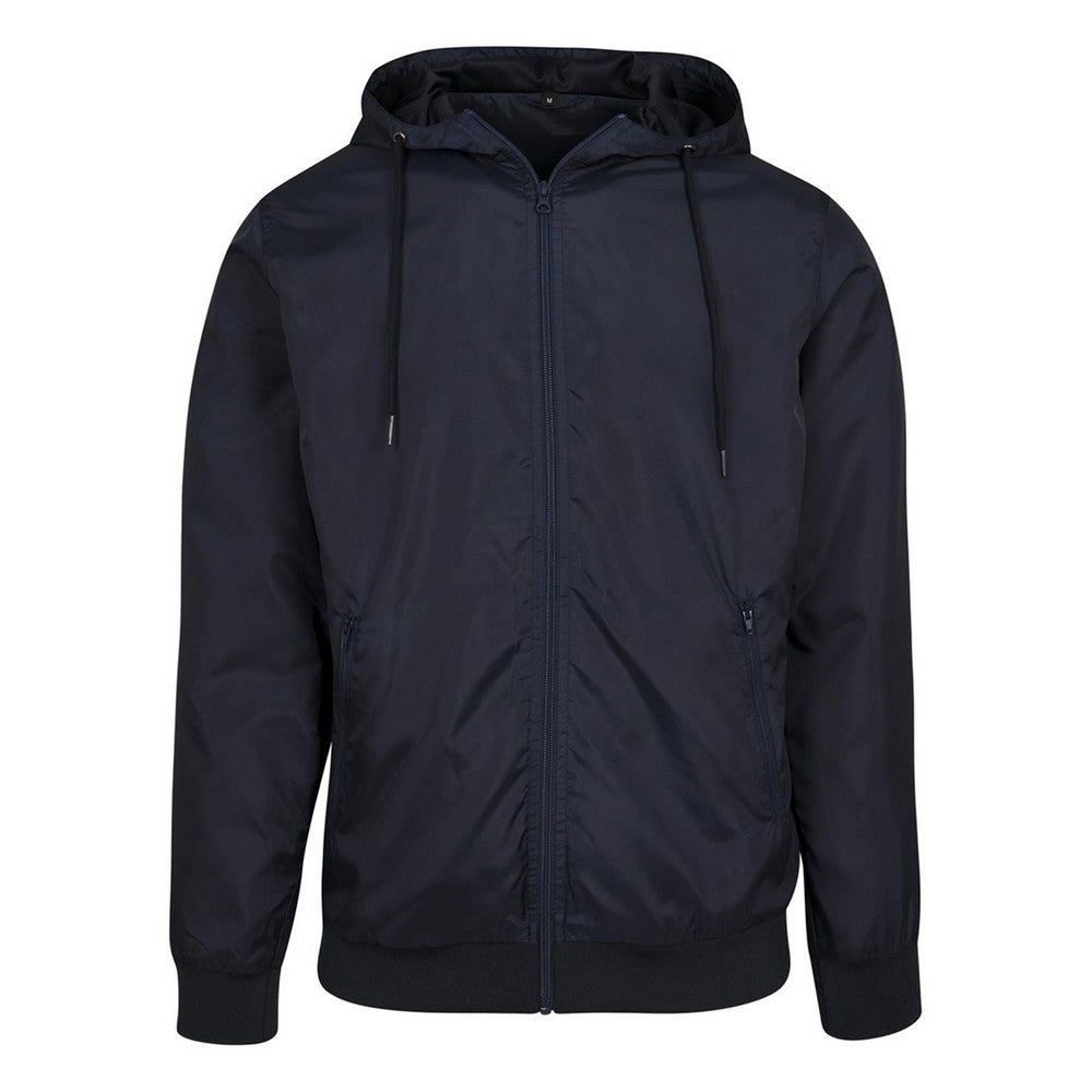 Navy - Front - Build Your Brand Unisex Adult Windrunner Jacket