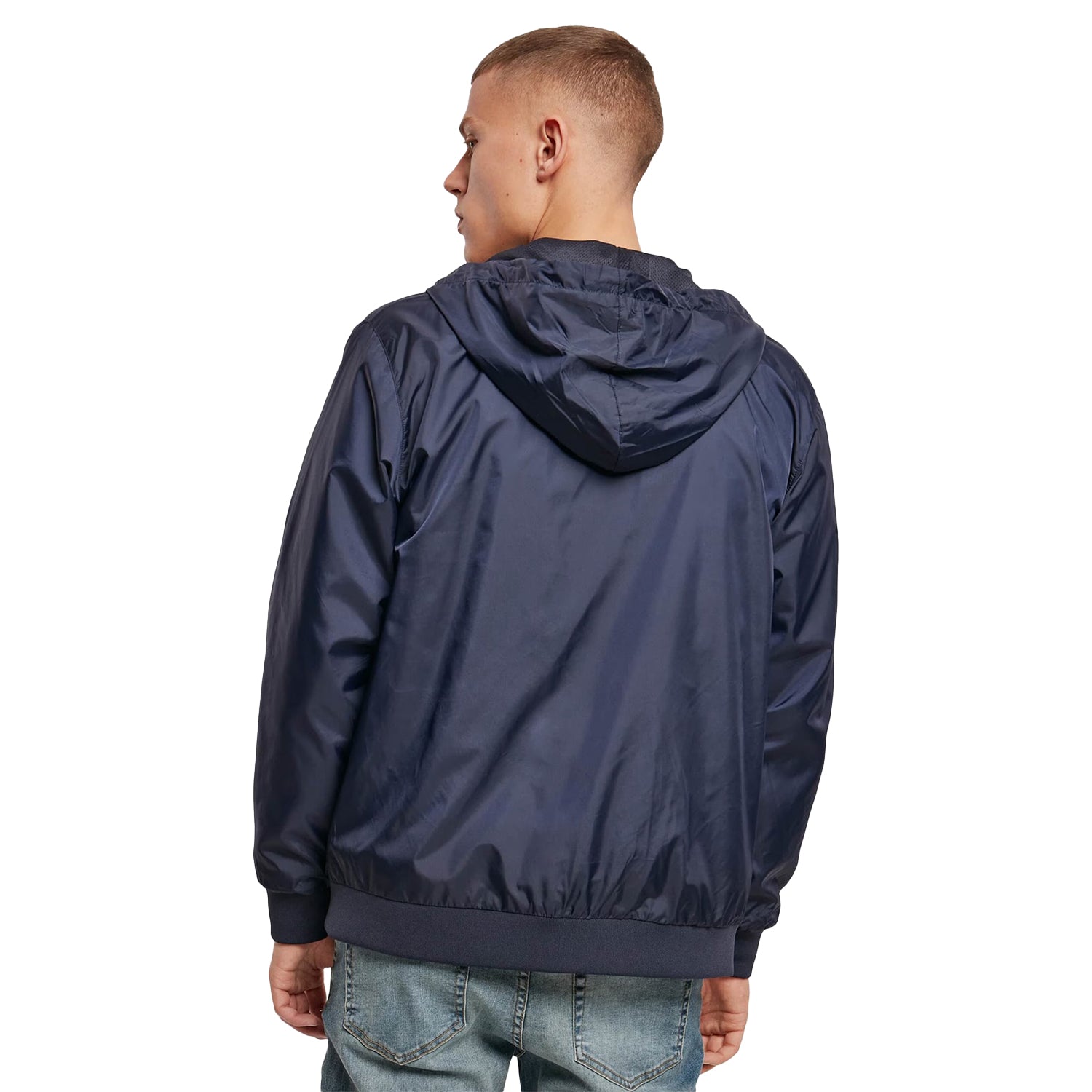 Navy - Back - Build Your Brand Unisex Adult Windrunner Jacket