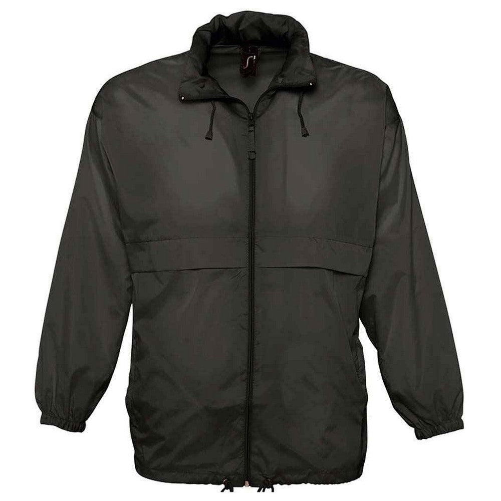 Black - Front - SOLS Unisex Adult Surf Windbreaker