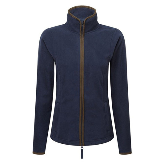 Navy-Brown - Front - Premier Womens-Ladies Artisan Fleece Jacket