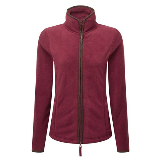 Burgundy-Brown - Front - Premier Womens-Ladies Artisan Fleece Jacket