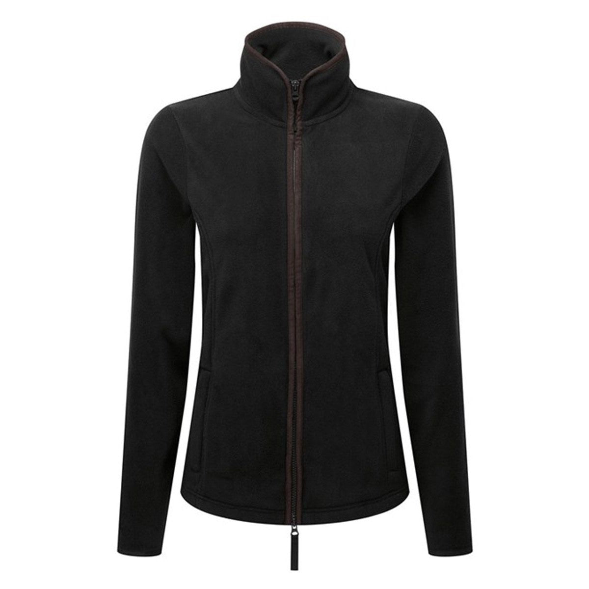 Black-Brown - Front - Premier Womens-Ladies Artisan Fleece Jacket