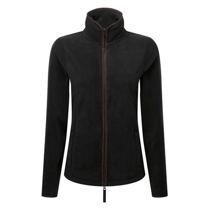 Black-Brown - Front - Premier Womens-Ladies Artisan Fleece Jacket