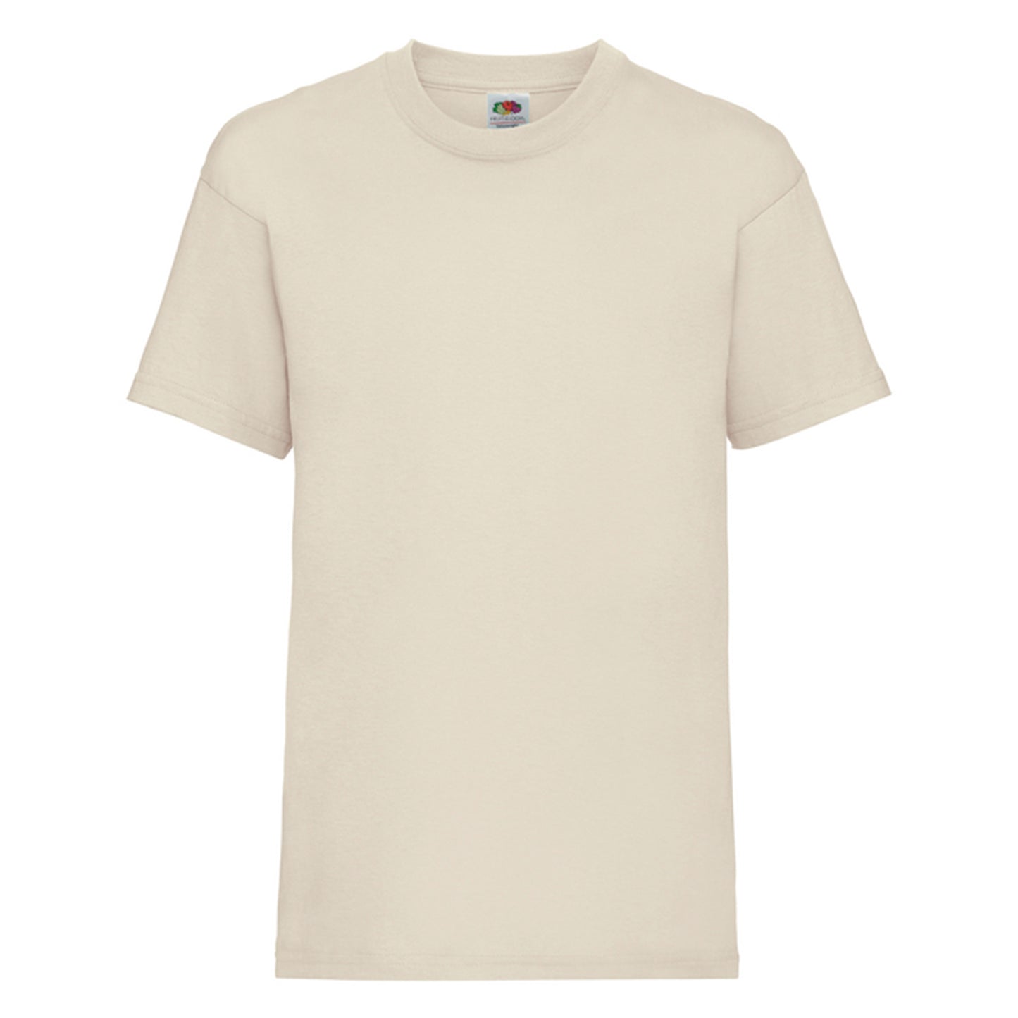 Natural - Front - Fruit of the Loom Childrens-Kids Valueweight T-Shirt