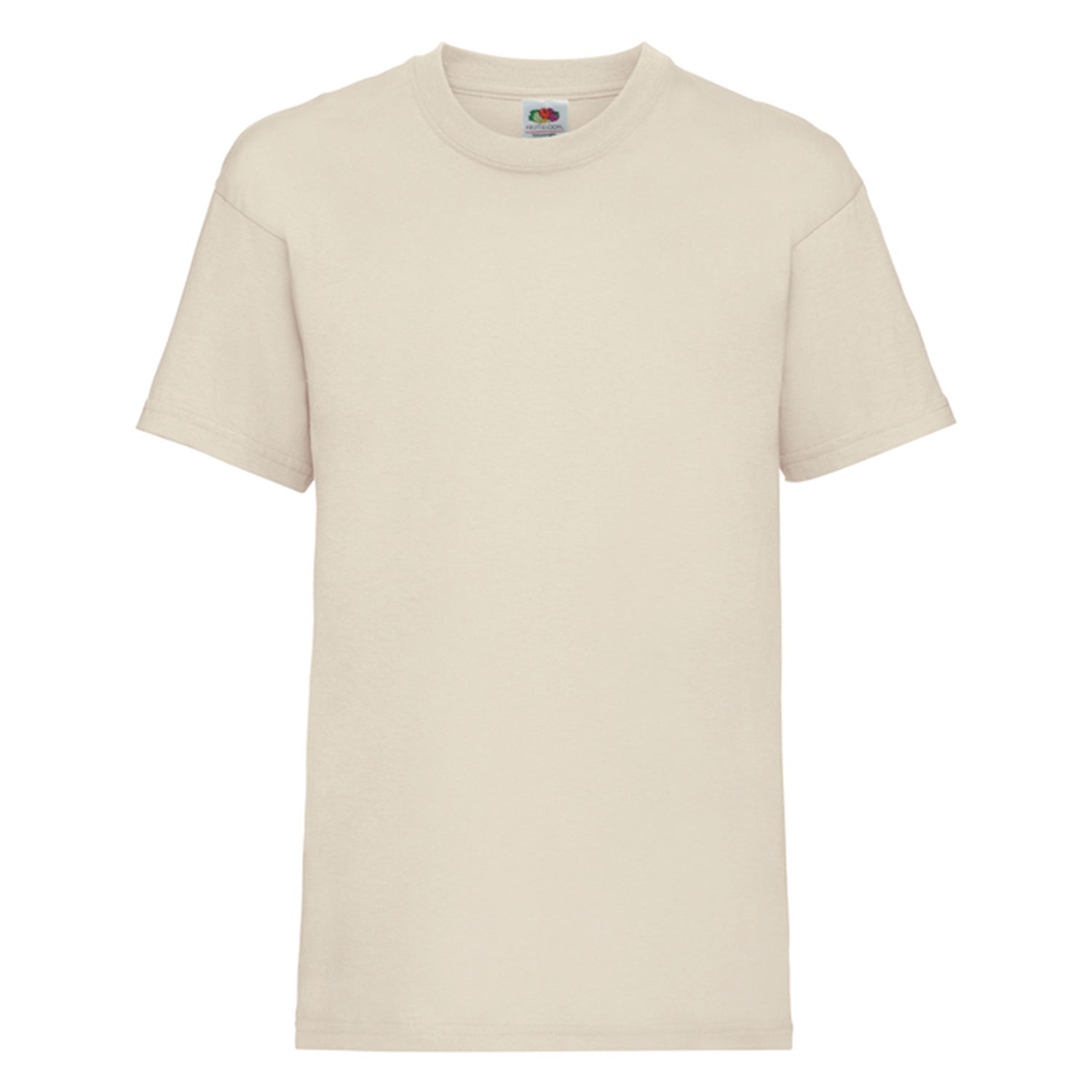 Natural - Front - Fruit of the Loom Childrens-Kids Valueweight T-Shirt