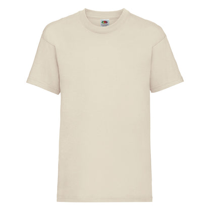 Natural - Front - Fruit of the Loom Childrens-Kids Valueweight T-Shirt