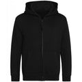 Deep Black - Front - Awdis Childrens-Kids Zipped Hoodie