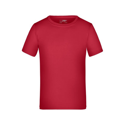 Red - Front - James and Nicholson Childrens-Kids Active T-Shirt