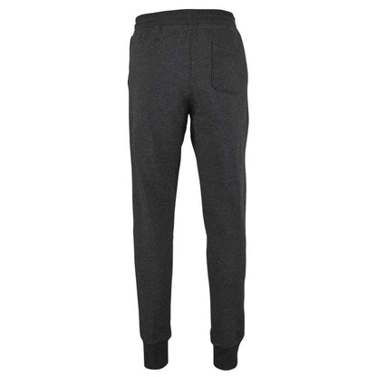 Charcoal Melange - Back - SOLS Mens Jake Polycotton Slim Jogging Bottoms