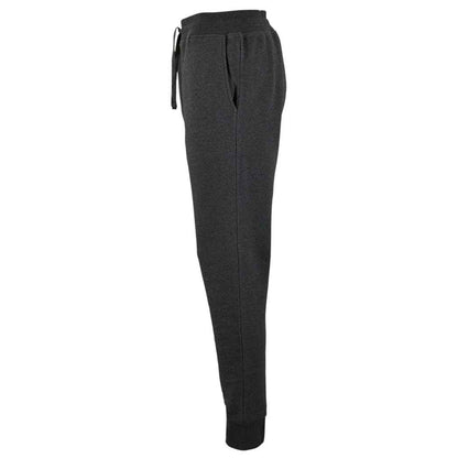 Charcoal Melange - Side - SOLS Mens Jake Polycotton Slim Jogging Bottoms