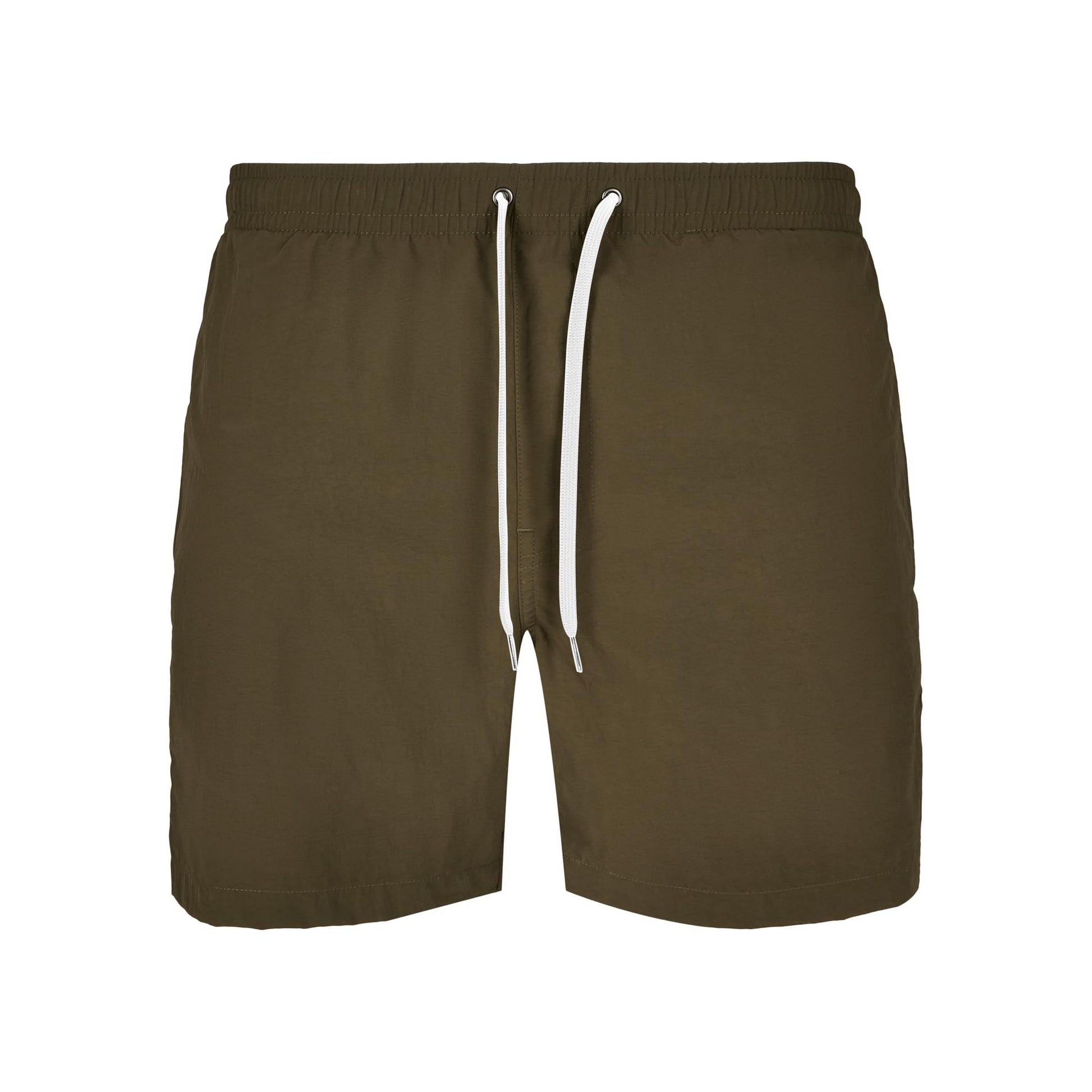 Olive - Front - Build Your Brand Mens Swim Shorts