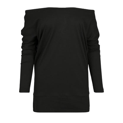 Black - Back - Build Your Brand Womens-Ladies Batwing Sleeve Top