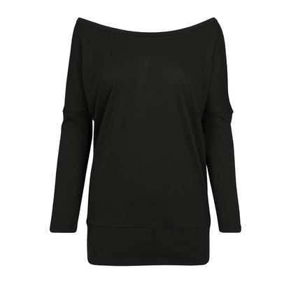 Black - Front - Build Your Brand Womens-Ladies Batwing Sleeve Top