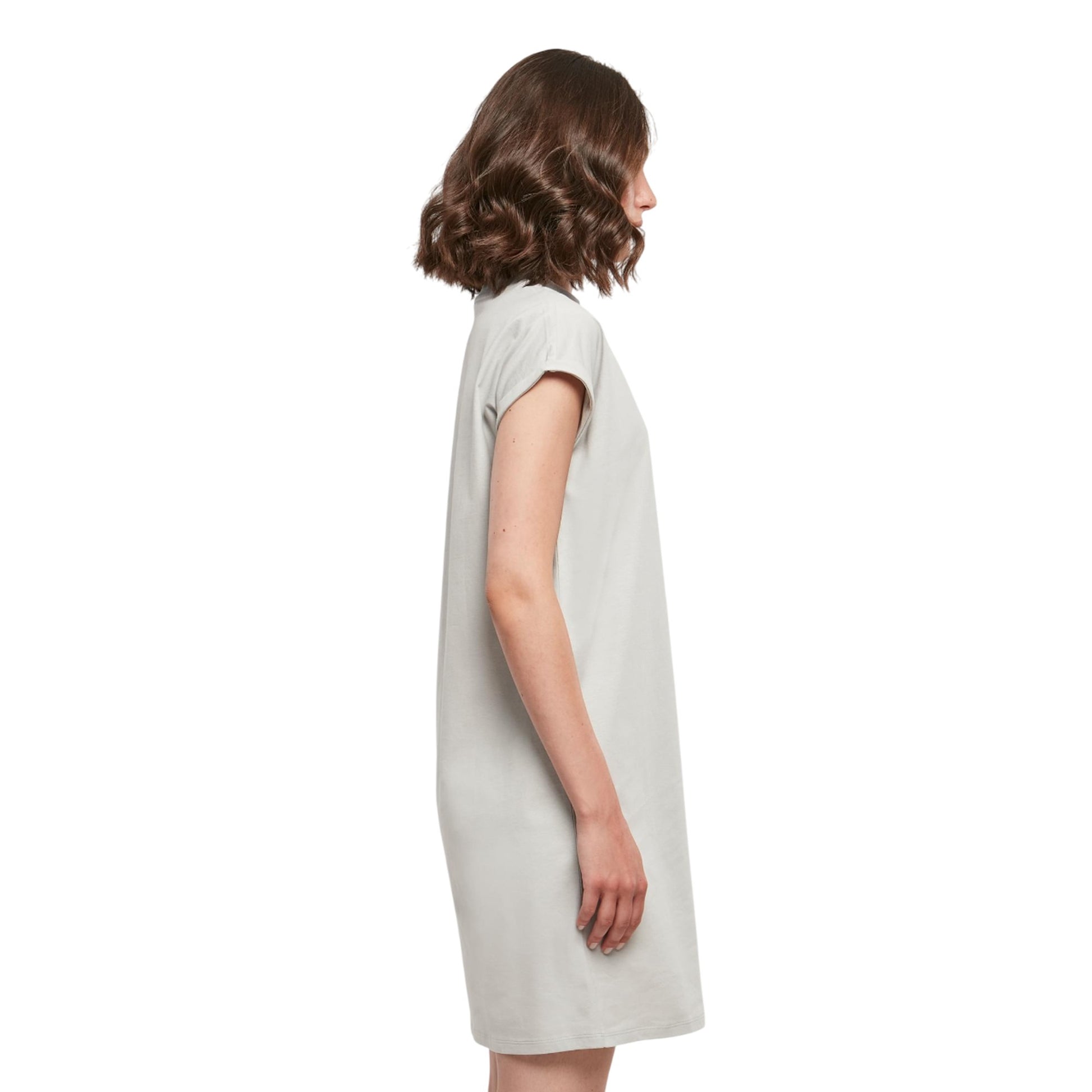 Light Asphalt - Side - Build Your Brand Womens-Ladies Extended Shoulder Casual Dress