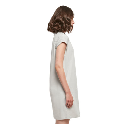 Light Asphalt - Side - Build Your Brand Womens-Ladies Extended Shoulder Casual Dress