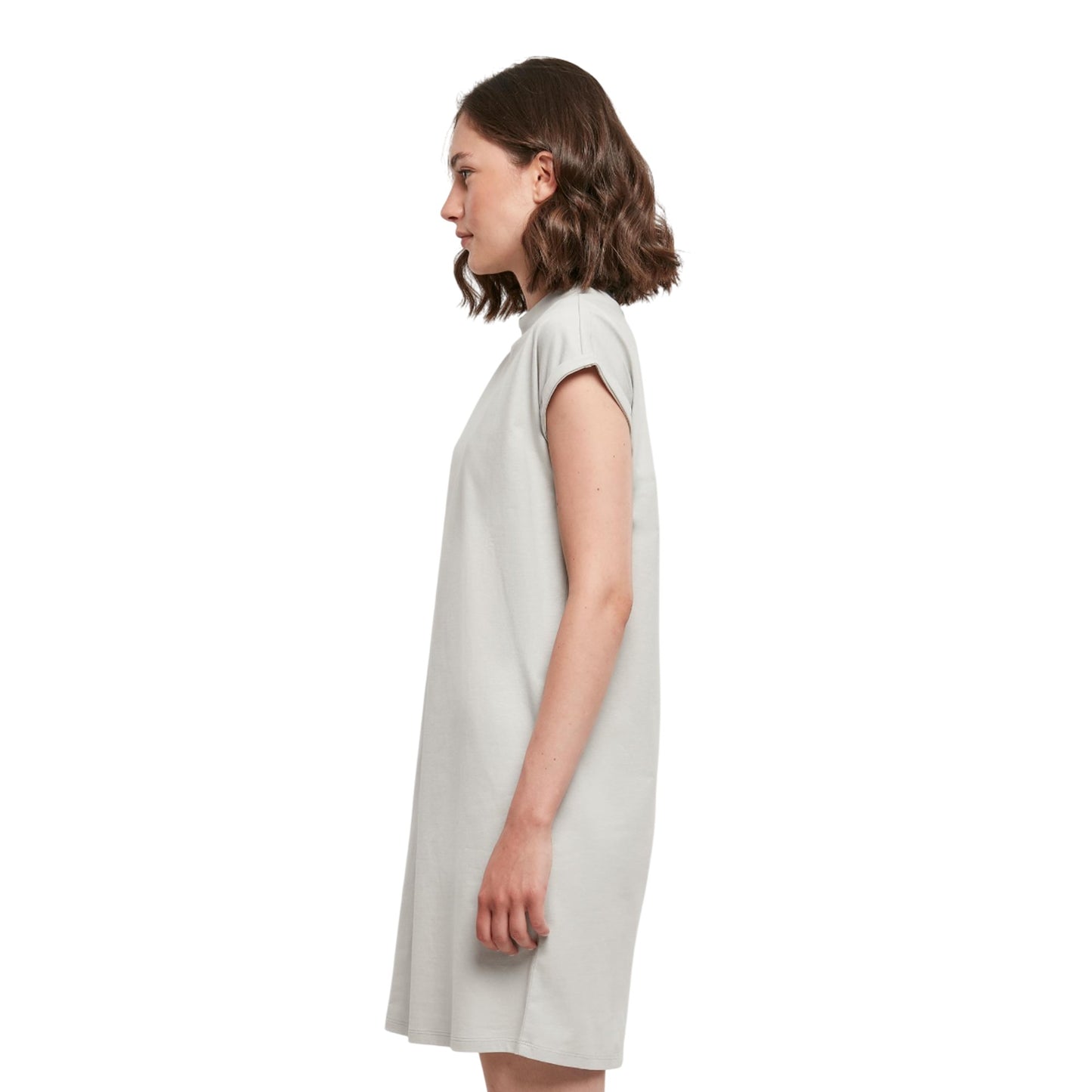 Light Asphalt - Lifestyle - Build Your Brand Womens-Ladies Extended Shoulder Casual Dress