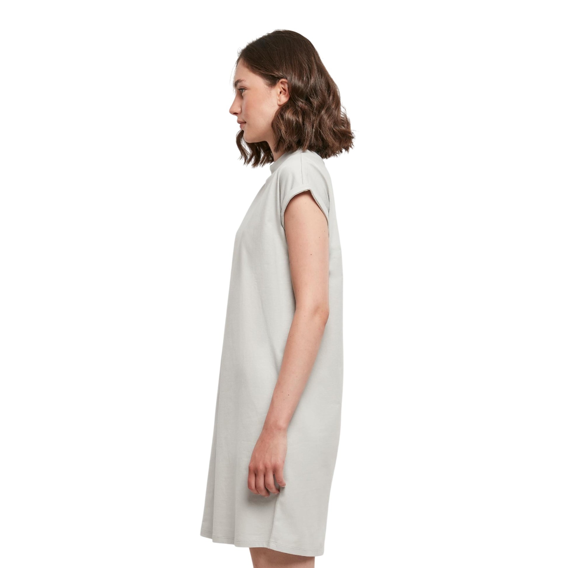 Light Asphalt - Lifestyle - Build Your Brand Womens-Ladies Extended Shoulder Casual Dress